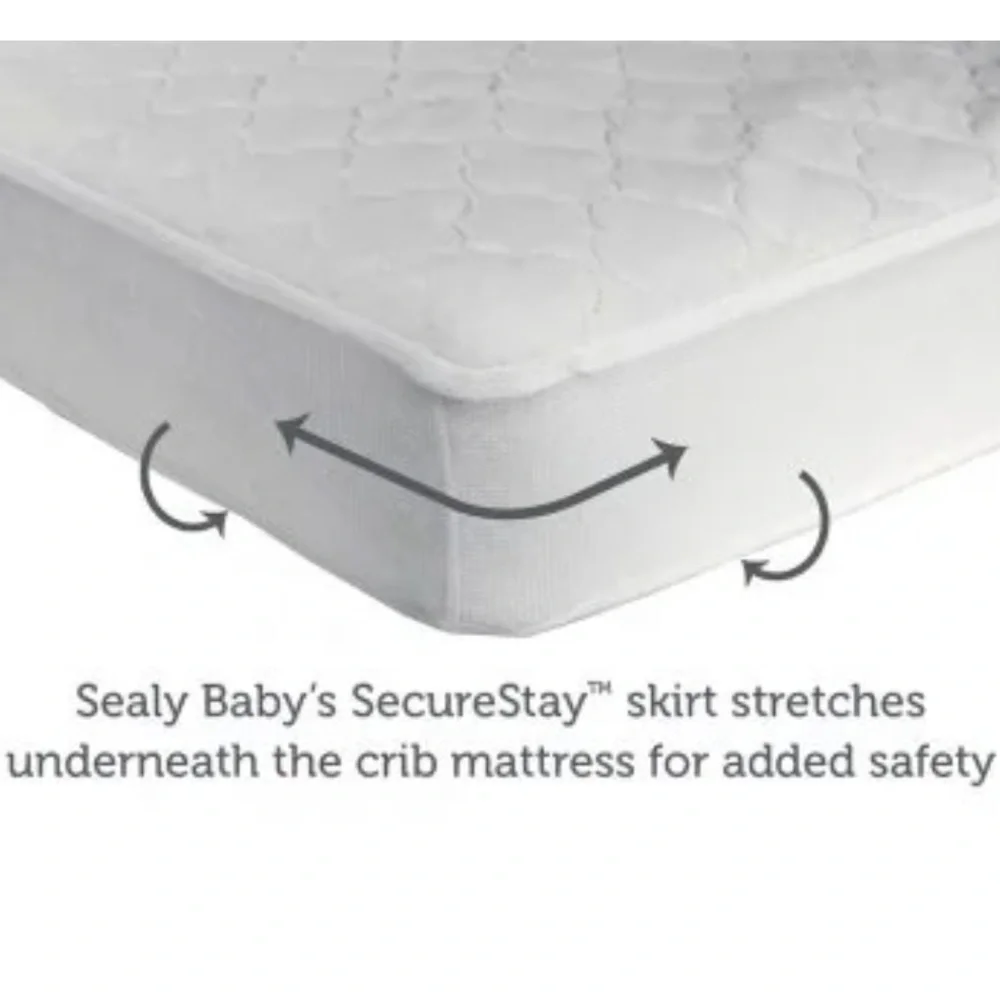 💜Sealy Stain Protection Waterproof Fitted Crib Mattress Pad